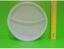 Тарелка пластиковая одноразовая ПС Д=210 2-х секционная Диапазон 100 шт/уп, 1200 шт/кор.